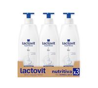 Lactovit Lactourea Leche Corporal Nutritiva para Pieles Normales y Seca, con ProLactic10, Hidrata la Piel Intensamente y Propociona Suavidad, Absorción Inmediata - Pack de 3 x 400 ml
