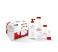 Lactovit - Set de Regalo Lactourea | Neceser con Leche Corporal Reparadora, Gel de Ducha Reparador y Desodorante Reparador con Urea y 0% Alcohol | Apta para Pieles Secas y Extra Secas