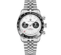 LACZ DENTON Pagani Design 1718 Panda Dial - Reloj cronógrafo para hombre con movimiento japonés VK64 de acero sin rigidez, resistente al agua hasta 100 m, reloj casual para hombre, Blanco-2