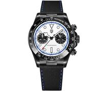 LACZ DENTON Pagani Design 1718 Panda Dial - Reloj cronógrafo para hombre con movimiento japonés VK64 de acero sin rigidez, resistente al agua hasta 100 m, reloj casual para hombre, Azul blanco