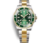 LACZ DENTON Pagani Design PD1639 - Reloj de pulsera mecánico para hombre, bisel de cerámica, reloj automático de cristal de zafiro, resistente al agua, 100 m, movimiento japonés NH35A, Dorado, verde