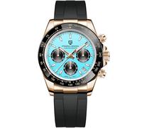 LACZ DENTON Pagani Design PD1644 - Reloj de cuarzo para hombre, cronógrafo de acero inoxidable, resistente al agua, 100 m, regalo de moda, relojes de pulsera casuales de negocios, PD1664-oro rosa azul