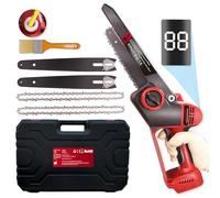 LADAMI Mini motosierra de 6 pulgadas, batería con lubricador automático y cadena de repuesto, batería compatible con Makita 、Einhell 、Bosch 18 V baterías para tijeras de podar corte de madera (sin