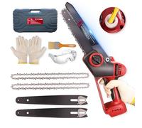 LADAMI Motosierra con batería de 8 pulgadas, mini motosierra con aceite automático y cadena de repuesto, motosierra inalámbrica compatible con Makita 、Einhell 、bosch baterías de 18 V para jardín