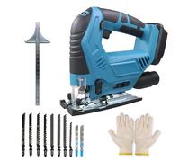 LADAMI Sierra de calar inalámbrica compatible con Makita, para Einhell, para baterías Bosch, 7 niveles de control de velocidad variable, sierra de calar inalámbrica con hoja de sierra para madera, PVC