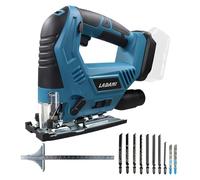 LADAMI Sierra de calar inalámbrica compatible con Makita, para Einhell, para baterías Bosch de 18 V, sierra de calar inalámbrica de 12 hojas, 7 velocidades, corte oblicuo máx. 45°, función de