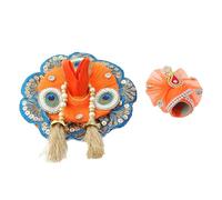 Laddu Gopal Dress Cloth Bhagwan Poshak of God Bal Gopal Krishna Kanhaiya Dev Vastra with Mukut for Metal Idol Statue for Indian Traditional Janmashtami Festival (Size:- 2-4 No.Dia- 8") Naranja / Azul