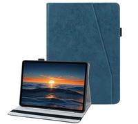 laddutoi Funda para Huawei MediaPad M5 Lite 10 (10.1") 2018, Carcasa Protectora Ranuras para Tarjetas, Soporte Plegable y Cubierta de Cuero PU, Tipo Folio Cover Funda, Azul