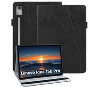 laddutoi Funda para Lenovo Idea Tab Pro 12.7 2025 TB373FU, Carcasa Protectora Ranuras para Tarjetas, Soporte Plegable y Cubierta de Cuero PU, Tipo Folio Cover Funda Lenovo Idea Tab Pro, Negro