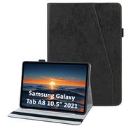laddutoi Funda para Samsung Galaxy Tab A8 10.5” 2022/2021 SM-X200/X205/X207, Carcasa Protectora Ranuras para Tarjetas, Soporte Plegable y Cubierta de Cuero PU, Tipo Folio Cover Funda, Negro
