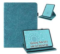 laddutoi Funda para Samsung Galaxy Tab S11 2025 11" SM-X730/X736B, Carcasa de Cuero PU con Soporte Giratorio de 360° y Ranura, Smart Cover Protectora Funda para Galaxy Tab S11, Azul