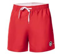 Ladeheid Bañador Hombre Short Deportivo de Baño con Forro Interior de Malla, Secado Rápido, Cintura con Cordón y Bolsillos, Cómodo para Playa, Piscina o Gimnasio LA40-198 (Rojo, M)