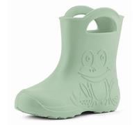 Ladeheid Botas Agua Niño y Niña EVA Unisex - Calzado de Lluvia Infantil Impermeable, Ligero, Cómodo y Divertido - Galochas de Goma Resistentes LA-CA-01 (Verde oliva, 28/29 EU)
