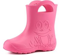 Ladeheid Botas Agua Niño y Niña EVA Unisex - Calzado de Lluvia Infantil Impermeable, Ligero, Cómodo y Divertido - Galochas de Goma Resistentes LA-CA-01 (Rosa, 32/33 EU)