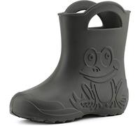 Ladeheid Botas Agua Niño y Niña EVA Unisex - Calzado de Lluvia Infantil Impermeable, Ligero, Cómodo y Divertido - Galochas de Goma Resistentes LA-CA-01 (Carbón, 32/33 EU)