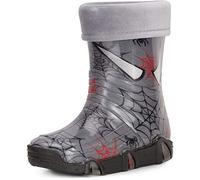 Ladeheid Botas de Agua forradas unisex para Niños Zapatos resistentes al agua Botas de goma Calzado de lluvia para niños y niñas Swk40 (Gris Oscuro Arañas 40, 21/22 EU)