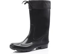 Ladeheid Botas de Agua Impermeables para Mujer Botas Antideslizantes Rubberboots Altas de Lluvia en PVC Zapatos de Mujeres LA-968 (Negro/Negro, 36 EU)