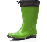 Ladeheid Botas de Agua Impermeables para Mujer Botas Antideslizantes Rubberboots Altas de Lluvia en PVC Zapatos de Mujeres LA-968 (Verde/Negro, 37 EU)