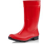 Ladeheid Botas de Agua para Mujeres Zapatos Antideslizantes e Impermeables en Botas de Goma PVC para Mujer Women rubberboots LA-967 (Rojo/Negro, 37 EU)