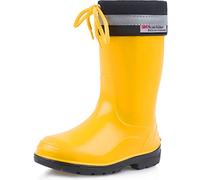 Ladeheid Botas de Agua para niños Botas de Lluvia con Suelas Antideslizantes Unisex Goma para Niñas Rainboots for Kids Impermeables LA-972 (Amarillo/Negro, 25 EU)