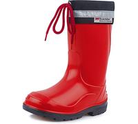 Ladeheid Botas de Agua para niños Botas de Lluvia con Suelas Antideslizantes Unisex Goma para Niñas Rainboots for Kids Impermeables LA-972 (Rojo Persa/Azabache, 31 EU)
