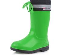 Ladeheid Botas de Agua para niños Botas de Lluvia con Suelas Antideslizantes Unisex Goma para Niñas Rainboots for Kids Impermeables LA-972 (Verde/Negro, 23 EU)