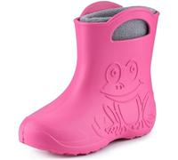 Ladeheid Botas de Agua para Niños en EVA para Invierno Botas de Goma Infantiles con Forro removible Impermeables Calzado para niños y niñas LA-CA-03 (Rosado/Gris, 32/33 EU)