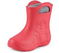 Ladeheid Botas de Agua para Niños en EVA para Invierno Botas de Goma Infantiles con Forro removible Impermeables Calzado para niños y niñas LA-CA-03 (Coral/Gris, 26/27 EU)