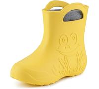 Ladeheid Botas de Agua para Niños en EVA para Invierno Botas de Goma Infantiles con Forro removible Impermeables Calzado para niños y niñas LA-CA-03 (Amarillo/Gris, 24/25 EU)