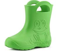 Ladeheid Botas de Agua para Niños en EVA Unisexo Botas de Goma Impermeables para niños y niñas Zapatos de Lluvia Infantiles Calzado de Niñas LA-CA-01 (Verde, 32/33 EU)