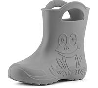 Ladeheid Botas de Agua para Niños en EVA Unisexo Botas de Goma Impermeables para niños y niñas Zapatos de Lluvia Infantiles Calzado de Niñas LA-CA-01 (Gris, 32/33 EU)