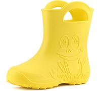 Ladeheid Botas de Agua para Niños en EVA Unisexo Botas de Goma Botas Impermeables para niños y niñas Zapatos de Lluvia Infantiles Calzado de Niños Niñas LA-CA-01 (Amarillo, 24/25 EU)