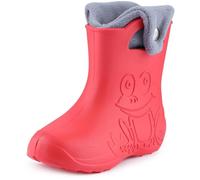 Ladeheid Botas de Agua para niños en EVA Unisexo Botas de Lluvia Forradas Zapatos Infantiles Calzado para Invierno Impermeable Rainboots LA-CA-04 (Coral/Gris, 30/31 EU)