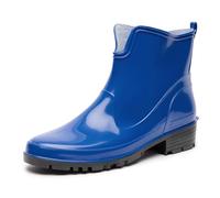Ladeheid Botines de Agua en PVC para Mujer Botas de Lluvia Botines Impermeables de Caucho Zapatos de Goma para Primavera Wellington Boots Botas Cortas LA-930 (Azul, 42 EU)