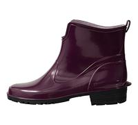 Ladeheid Botines de Agua en PVC para Mujer Botas de Lluvia Botines Impermeables de Caucho Zapatos de Goma para Primavera Wellington Boots Botas Cortas LA-930 (Burdeos/Negro, 36 EU)