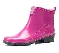 Ladeheid Botines de Agua en PVC para Mujer Botas de Lluvia Botines Impermeables de Caucho Zapatos de Goma para Primavera Wellington Boots Botas Cortas LA-930 (Rosa, 38 EU)