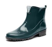 Ladeheid Botines de Agua en PVC para Mujer Botas de Lluvia Botines Impermeables de Caucho Zapatos de Goma para Primavera Wellington Boots Botas Cortas LA-930 (Verde Oscuro, 40 EU)