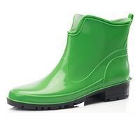 Ladeheid Botines de Agua en PVC para Mujer Botas de Lluvia Botines Impermeables de Caucho Zapatos de Goma para Primavera Wellington Boots Botas Cortas LA-930 (Verde, 40 EU)