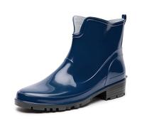 Ladeheid Botines de Agua en PVC para Mujer Botas de Lluvia Botines Impermeables de Caucho Zapatos de Goma para Primavera Wellington Boots Botas Cortas LA-930 (Azul Oscuro, 37 EU)