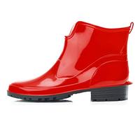 Ladeheid Botines de Agua en PVC para Mujer Botas de Lluvia Botines Impermeables de Caucho Zapatos de Goma para Primavera Wellington Boots Botas Cortas LA-930 (Rojo, 42 EU)