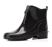 Ladeheid Botines de Agua en PVC para Mujer Botas de Lluvia Botines Impermeables de Caucho Zapatos de Goma para Primavera Wellington Boots Botas Cortas LA-930 (Negro/Negro, 41 EU)