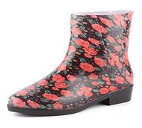 Ladeheid Botines de Lluvia para Mujeres Botas de Agua Zapatos Impermeables de Mujer Botines Elegantes de Goma Rainboots Bootie LAZT201802 (Rosas, 40 EU)