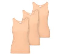 Ladeheid Camiseta Interior para Mujer de Algodón, Transpirable y Suave, Confortable Tank Top, Camiseta de Interior, Tops para Mujer, Set de 3 Piezas LA40-262 (Beige, M)