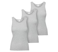 Ladeheid Camiseta Interior para Mujer de Algodón, Transpirable y Suave, Confortable Tank Top, Camiseta de Interior, Tops para Mujer, Set de 3 Piezas LA40-262 (Melange Gris, XL)