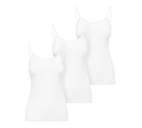 Ladeheid Camiseta Interior para Mujer Top de Mujer Algodón, Ropa con Tirantes Tank Top Camisetas Interiores Mujeres, Set de 3 Piezas LA40-263 (Blanco, XL)