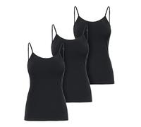 Ladeheid Camiseta Interior para Mujer Top de Mujer Algodón, Ropa con Tirantes Tank Top Camisetas Interiores Mujeres, Set de 3 Piezas LA40-263 (Negro, S)