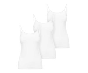 Ladeheid Camiseta Interior para Mujer Top de Mujer Algodón, Ropa con Tirantes Tank Top Camisetas Interiores Mujeres, Set de 3 Piezas LA40-263 (Blanco, L)