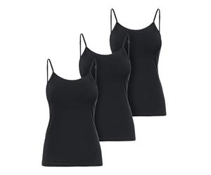 Ladeheid Camiseta Interior para Mujer Top de Mujer Algodón, Ropa con Tirantes Tank Top Camisetas Interiores Mujeres, Set de 3 Piezas LA40-263 (Negro, S)
