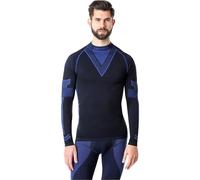 Ladeheid Camiseta Térmica Hombre Manga Larga - Ropa Interior Hombre Deportiva, Transpirable y Secado rápido - Top Funcional para Invierno y Actividades Deportivas LAGI001 (Negro/Azul Marino, XL)