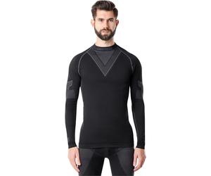 Ladeheid Camiseta Térmica Hombre Manga Larga - Ropa Interior Hombre Deportiva, Transpirable y Secado rápido - Top Funcional para Invierno y Actividades Deportivas LAGI001 (Negro/Grafito, XXL)